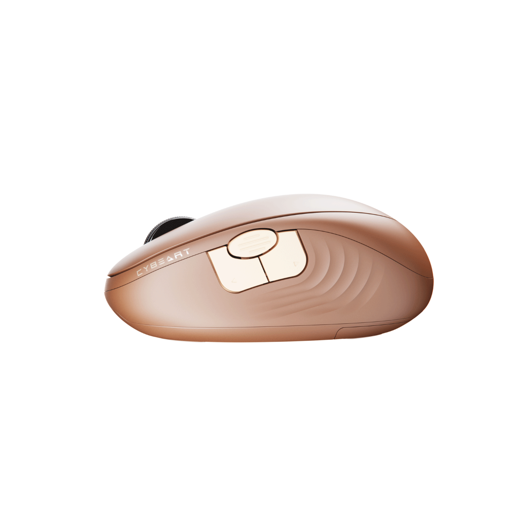 CYBEART Pocket Wireless Ergonomic productivity Mouse ( Mocha ) ( 2400DPI / 7 Macro Buttons )
