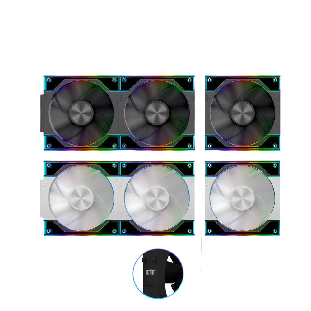 ANT ESPORTS Quartzflow 120MM ARGB Cabinet Fan ( White ) ( Triple Pack )