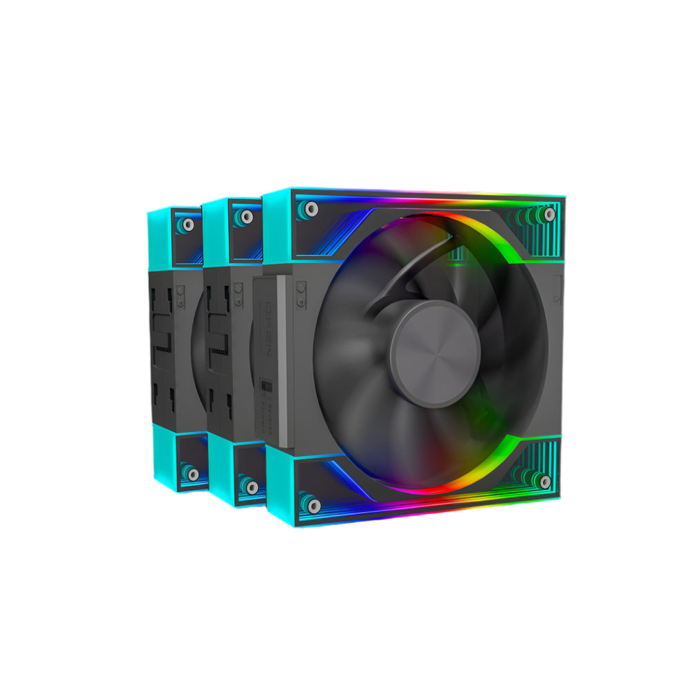 ANT ESPORTS Quartzflow 120MM ARGB Cabinet Fan ( Black ) ( Triple Pack )