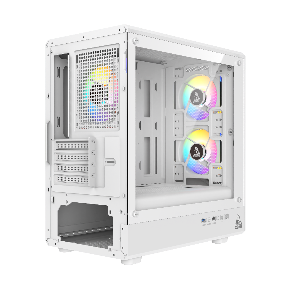 TAG Gamerz Starlight ARGB MATX Mid Tower Cabinet (White)
