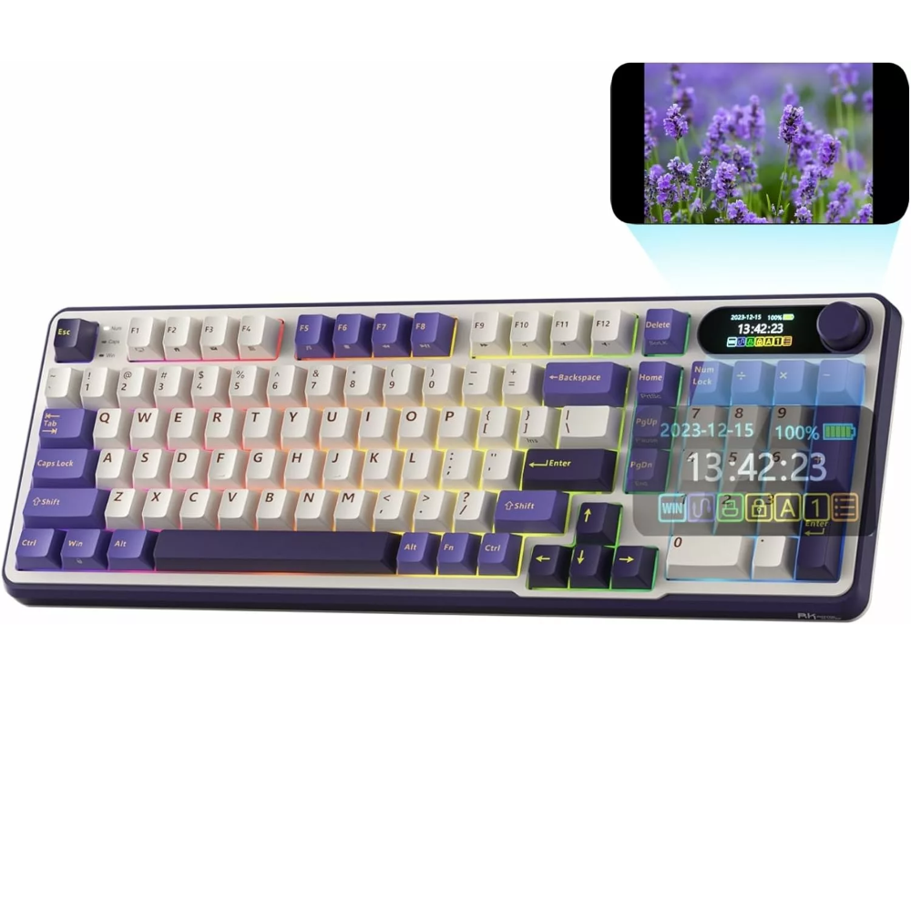 ROYAL KLUDGE RK S98 Full Size RGB Mechanical Wireless Gaming Keyboard ( BlackBerry ) ( RK Brown Switch )