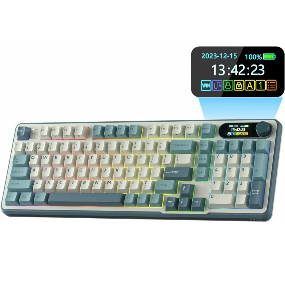 ROYAL KLUDGE RK S98 96% Wireless Mechanical Gaming Keyboard ( Light Cloud ) ( Blue Switch )