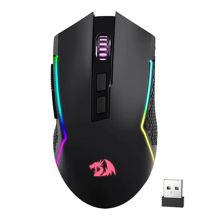 REDRAGON Trident Pro M693 Wireless / Bluetooth Ambidextrous Gaming Mouse ( 8000DPI / 7 Macro Button ) ( Black )