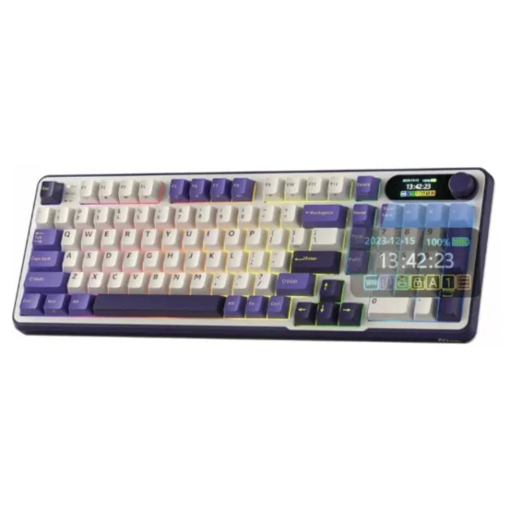 ROYAL KLUDGE RK S98 Full Size RGB Mechanical Wireless Gaming Keyboard ( Blackberry Mousse ) ( Blue Switch )