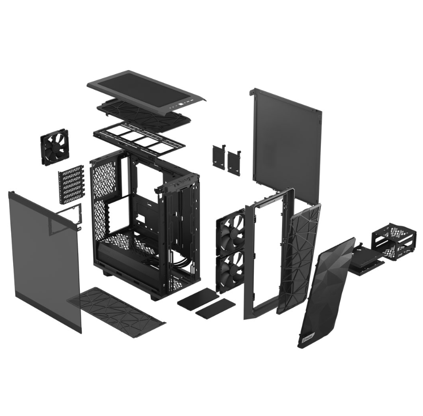 FRACTAL DESIGN Meshify 2 Compact Light Tint ATX Mid Tower Cabinet (Gray)