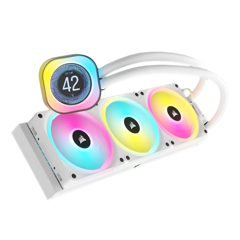 CORSAIR iCUE Link H150i LCD RGB 360mm CPU Liquid Cooler (White)
