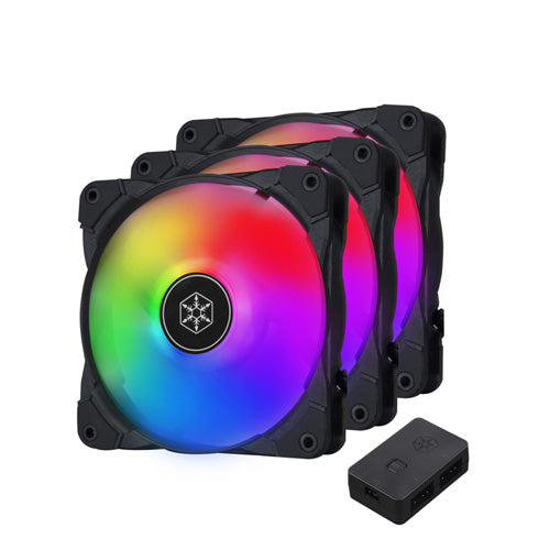 SILVERSTONE Air Blazer 120I Lite 120mm ARGB Cabinet Fan (Black) (Triple Pack)