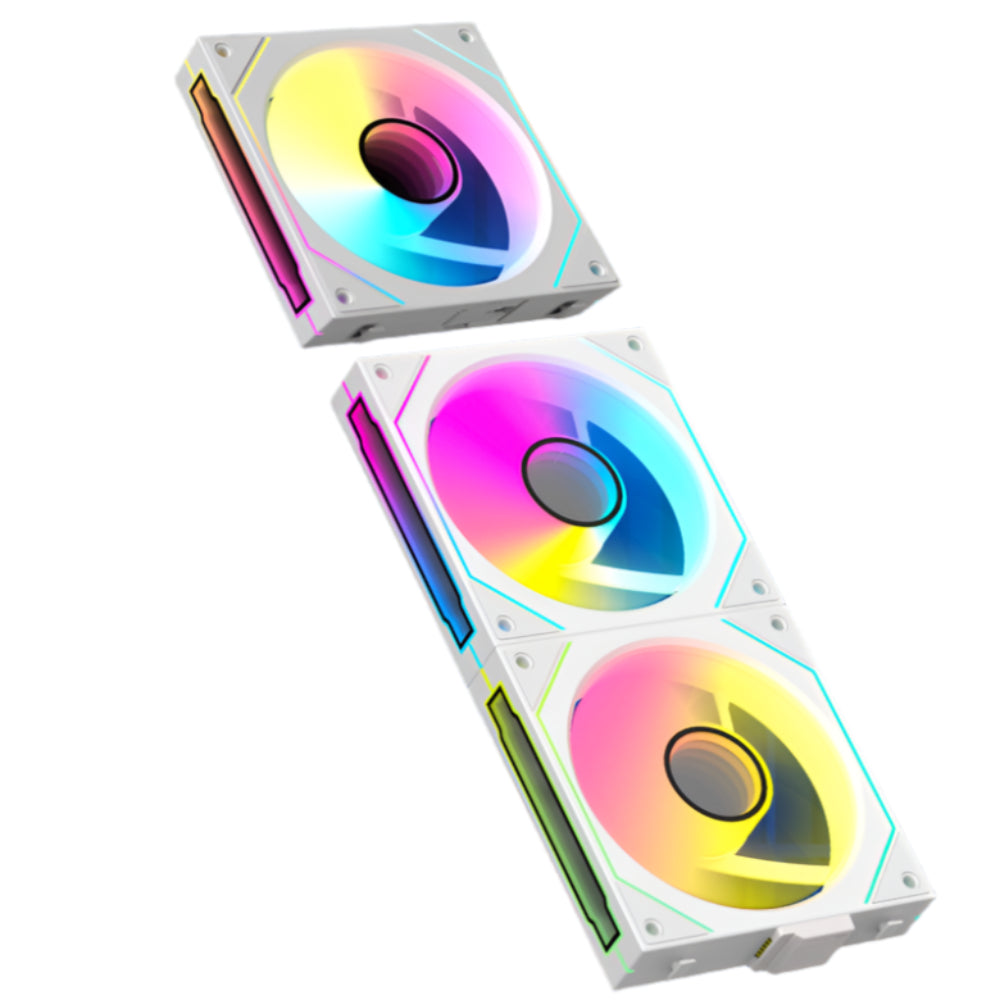 ANT ESPORTS Stackerflow 120mm ARGB Cabinet Fan ( White ) ( Triple Pack )