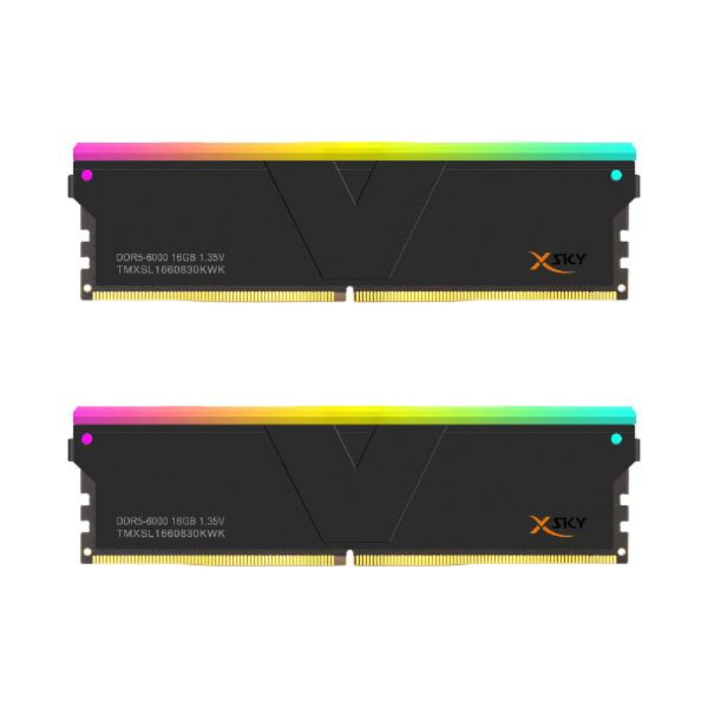 V-COLOR Manta XSky RGB 32GB ( 16GB x 2 ) 6000MHz DDR5 RAM ( Black ) ( CL30 )