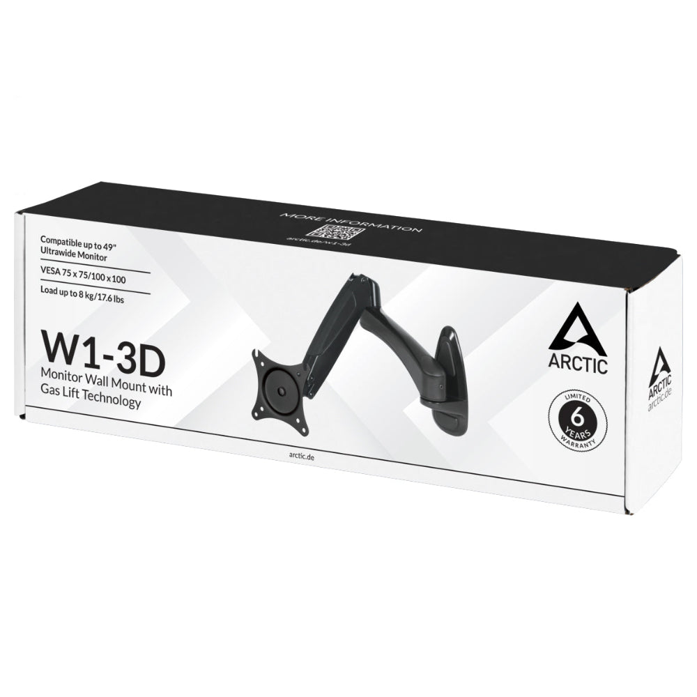 ARCTIC W1-3D gas spring wall mount Monitor Stand