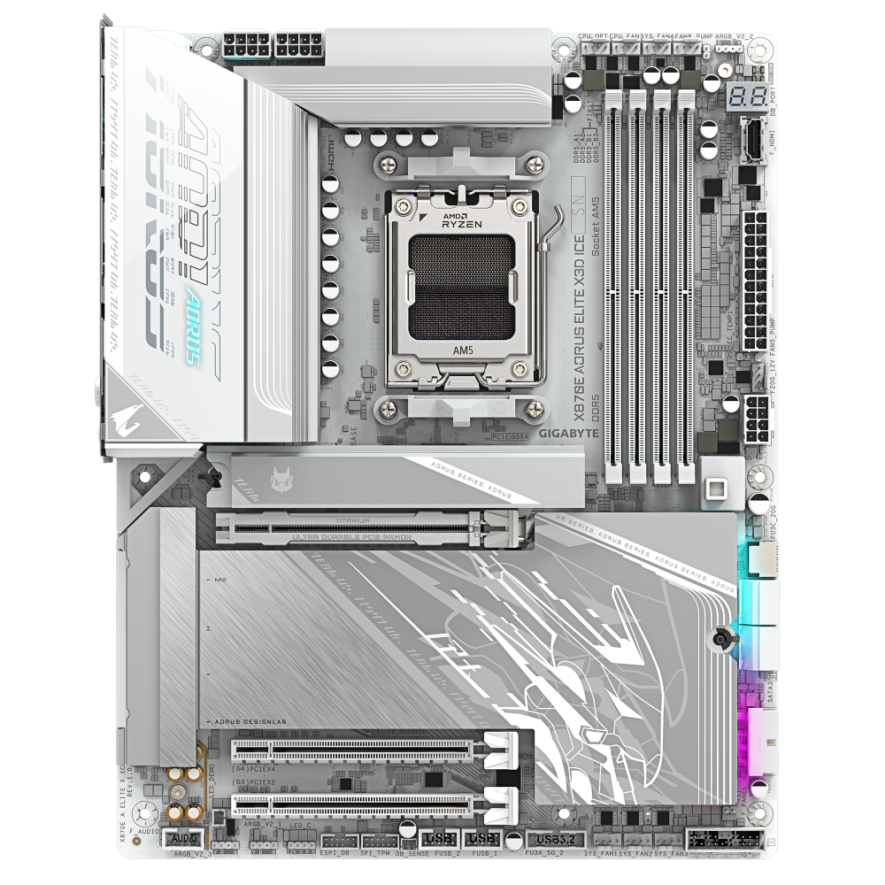 GIGABYTE X870E Aorus Elite X3D Ice Wifi7 DDR5 AMD Motherboard