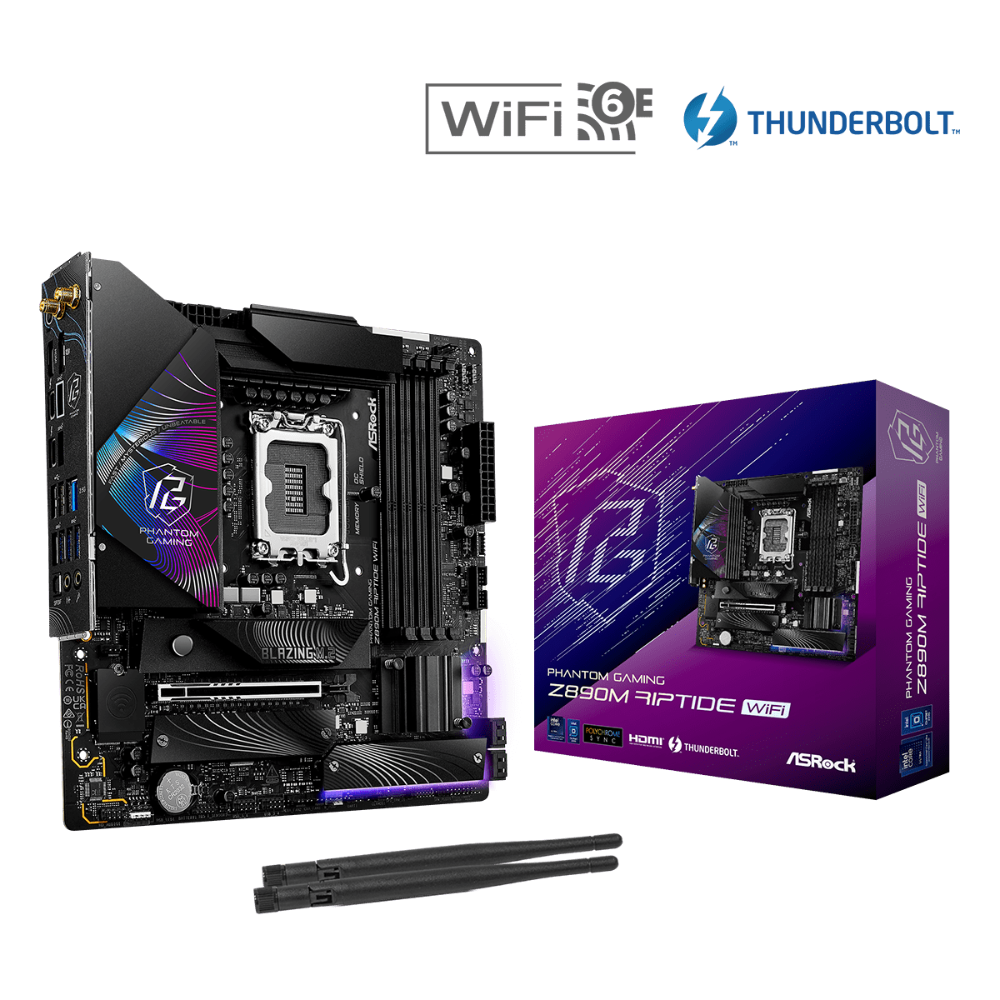 ASROCK Phantom Gaming Z890M Riptide Wifi 6E DDR5 Intel Motherboard