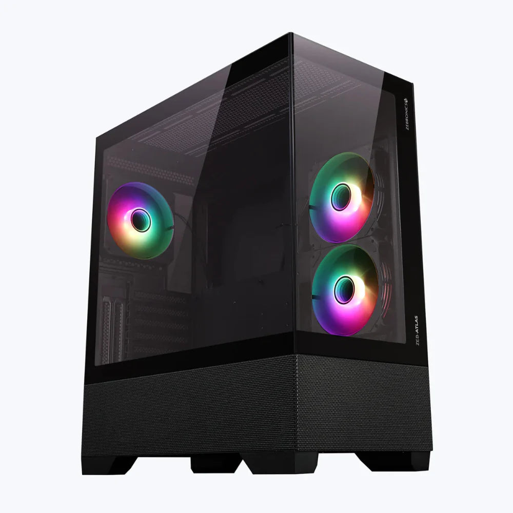 ZEBRONICS Atlas ATX Mid Tower Cabinet ( Black )