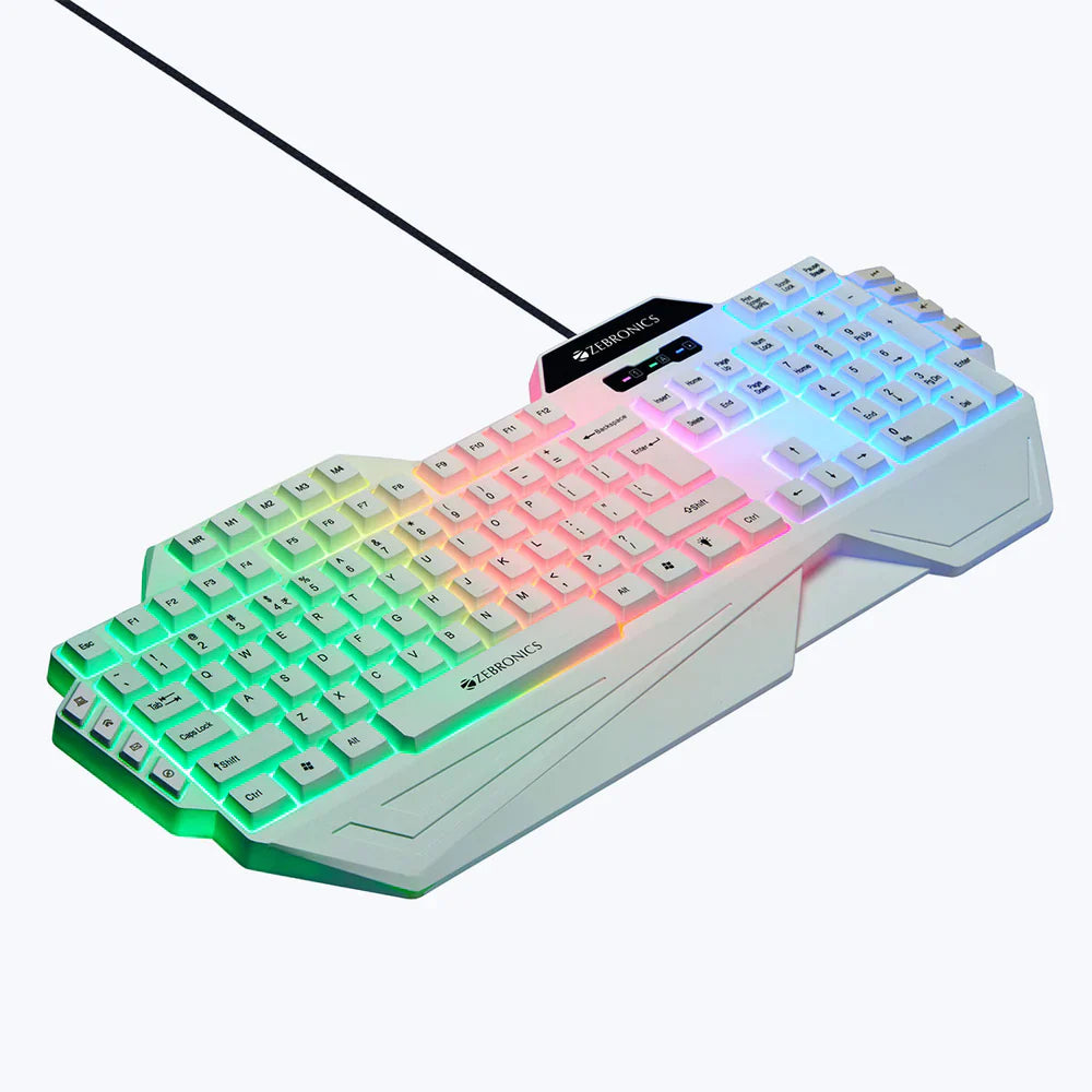 ZEBRONICS Optimus Full Size Mechanical Wired Gaming Keyboard ( White )