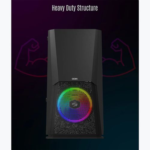 ZEBRONICS Zeb Odin ATX Mid Tower Gaming Cabinet (Black)