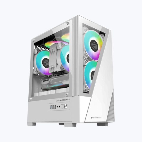 ZEBRONICS Asta Pro RGB MATX Mini Tower Cabinet ( White )