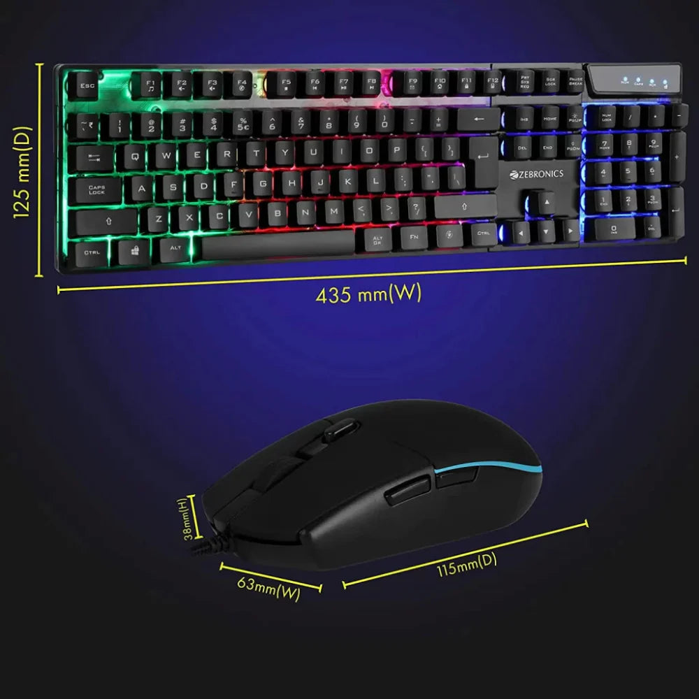 ZEBRONICS ZEB-War Gaming USB Keyboard and Mouse Combo ( Black )