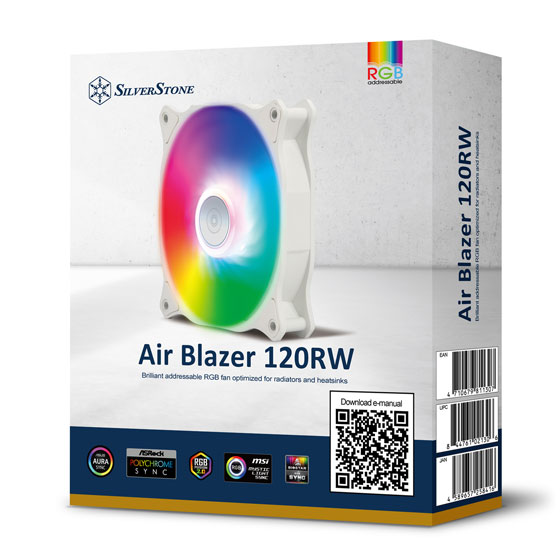 SILVERSTONE Air Blazer 120R 120mm ARGB Cabinet Fan (White) (Single Pack)