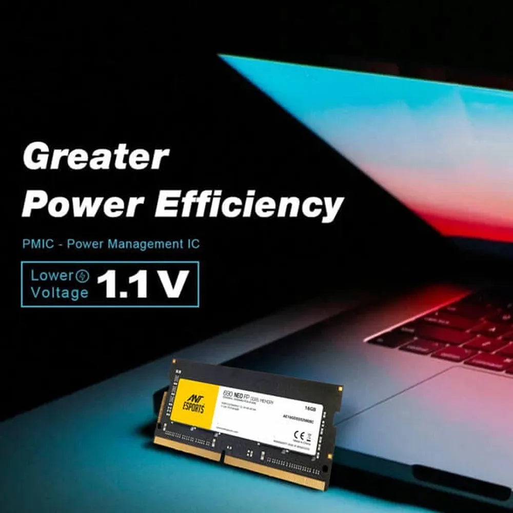 ANT ESPORTS 690 Neo FP 16GB (16GB x 1) 5200MHz DDR5 Laptop RAM (Black) ( CL42 )