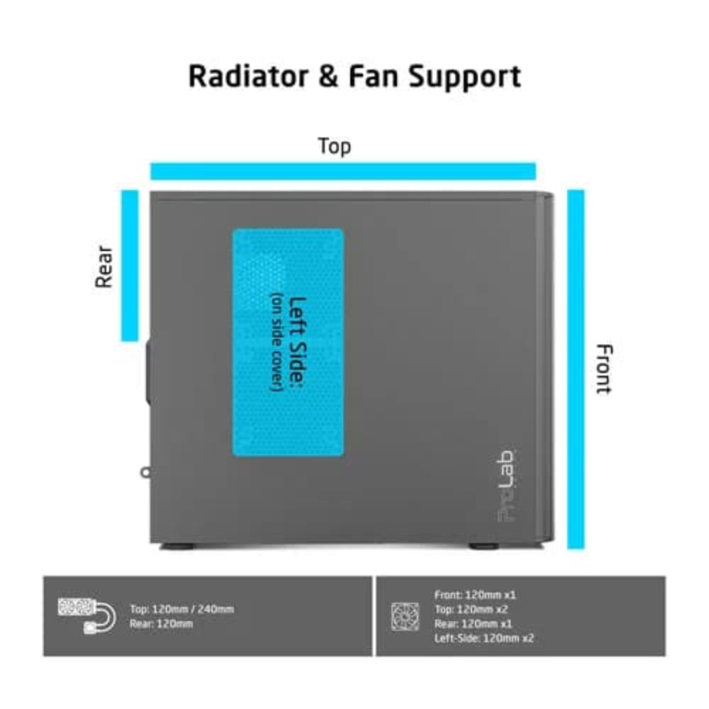 PROLAB DESIGN AI838 ATX Mid Tower Cabinet ( Black )