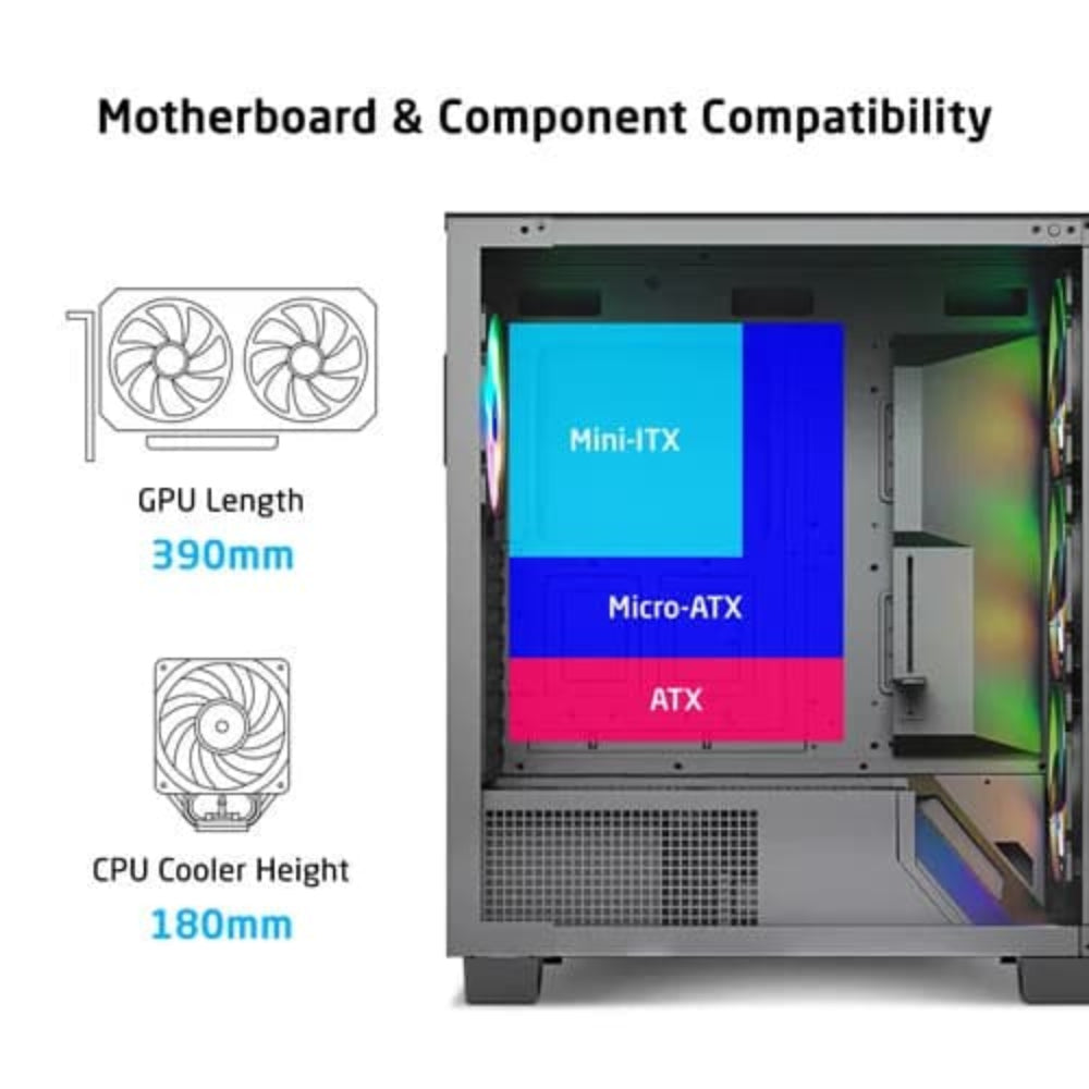 PROLAB DESIGN AI848 ARGB Mid Tower Cabinet ( Grey )