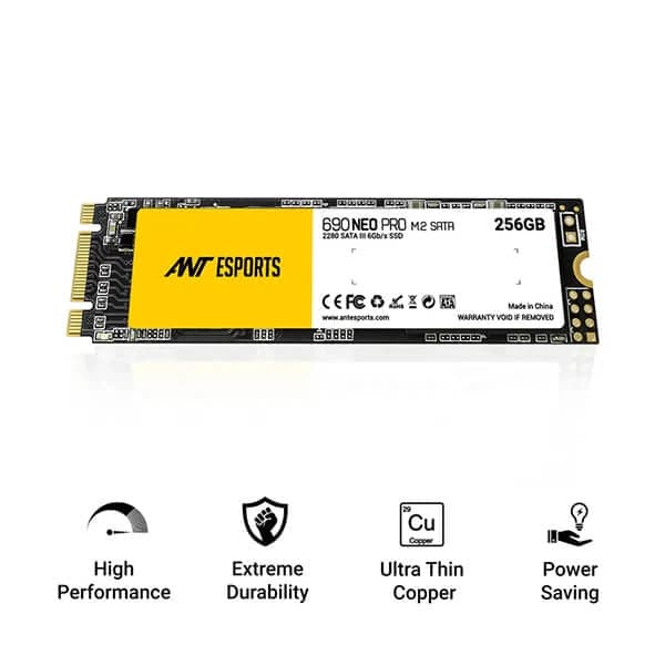 ANT ESPORTS 690 Neo Pro 256GB 2.5 SATA M.2 SATA3 Internal Storage Drive (SSD)