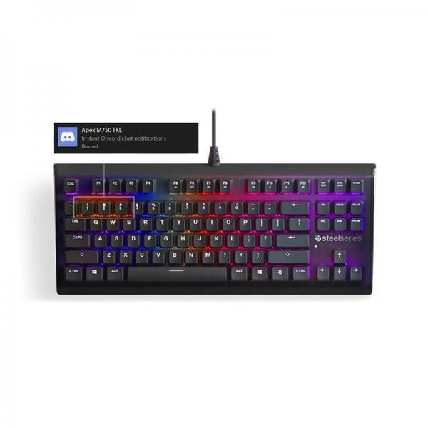STEELSERIES Apex 750 Tenkeyless Mechanical Wired Gaming Keyboard ( Black ) ( QX2 / Clicky Red Switch ) ( APEX-M750-TKL )