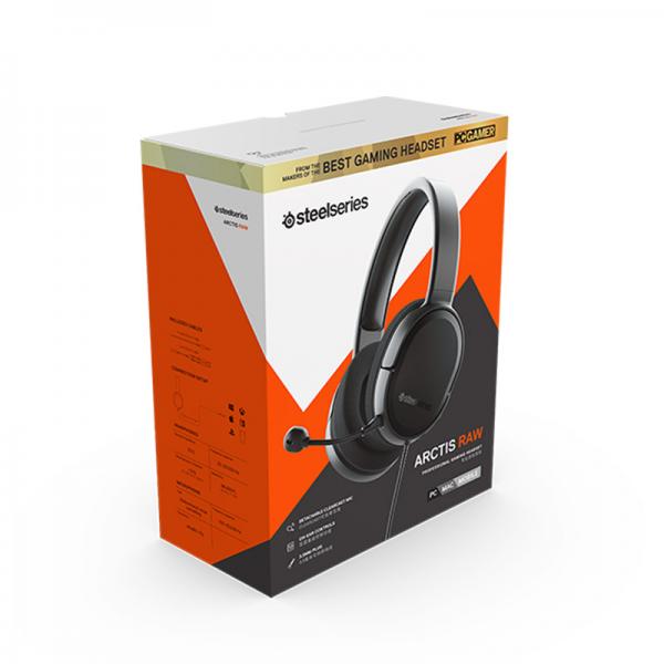 STEELSERIES Arctis Raw ( 2019 - Edition ) Wired 3.5mm Stereo Gaming Headphones with Mic ( PC / Mobile / Xbox / PS4 )