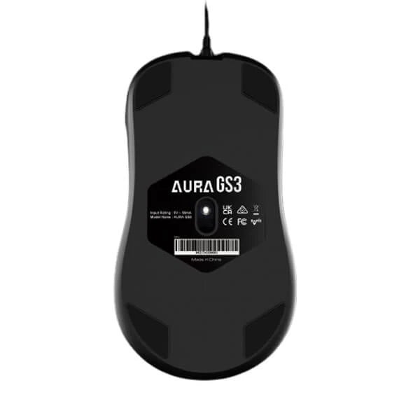 GAMDIAS Aura GS3 Wired Ergonomic Gaming Mouse ( 3600DPI / 6 Macro Buttons ) ( Black )
