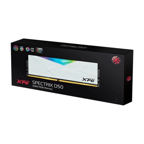ADATA XPG Spectrix D50 RGB 32GB ( 32GB x 1 ) 3600MHz DDR4 RAM ( White ) ( CL18 )