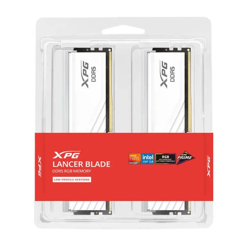 ADATA XPG Lancer Blade RGB 48GB ( 24GBx2 ) DDR5 6000MHz RAM ( White ) ( CL30 )