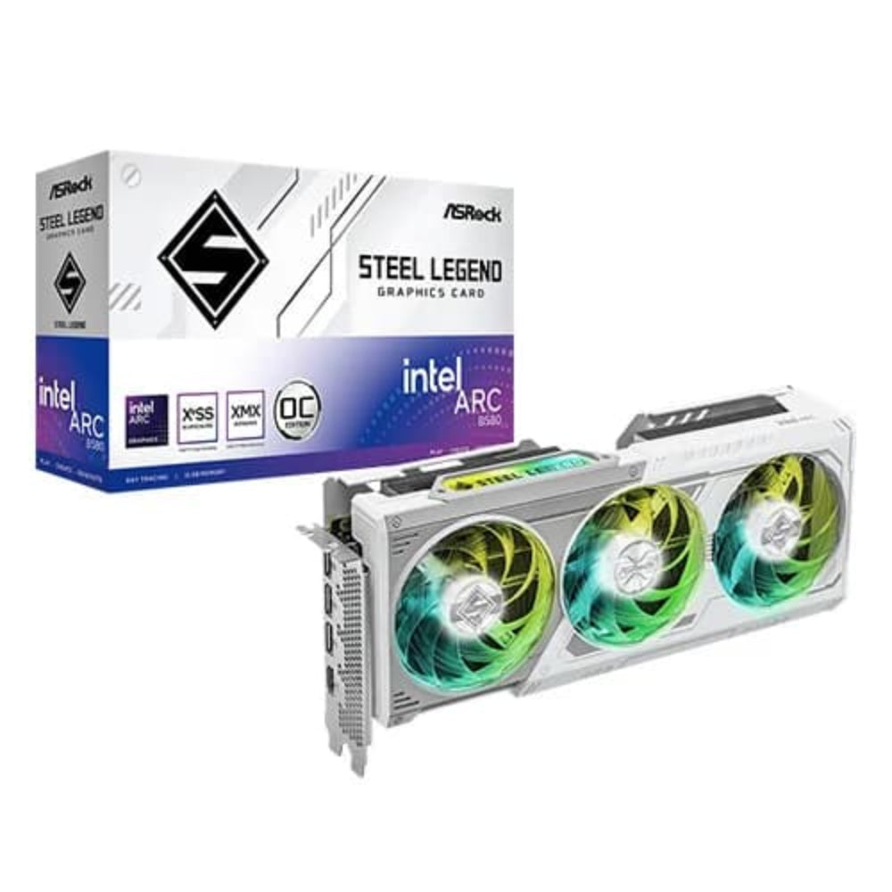 ASROCK Steel Legend Arc B580 OC RGB White 12GB Intel Graphic Card