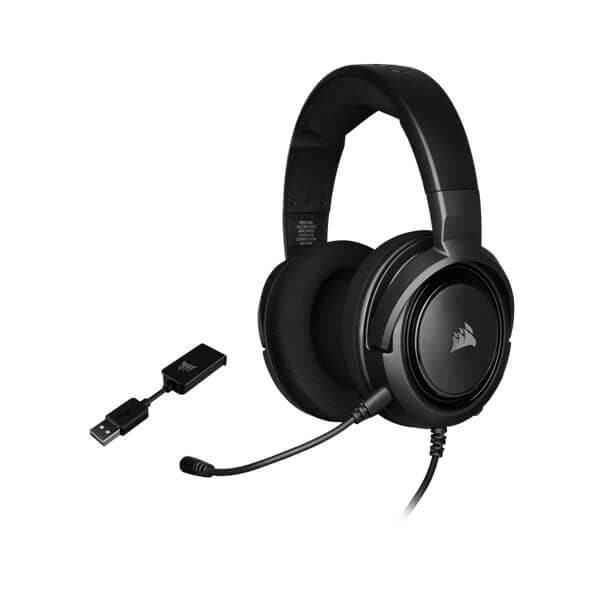 CORSAIR HS45 3.5mm Wired 7.1 Surround Gaming Headphone With Mic ( Carbon ) ( PC/Mobile/Mac/Xbox )
