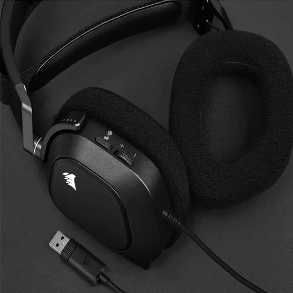 CORSAIR HS80 RGB USB 7.1 Surround Gaming Headphone With Mic ( Carbon ) ( PC/Mobile/PS )