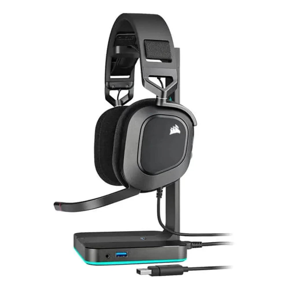 CORSAIR HS80 RGB USB 7.1 Surround Gaming Headphone With Mic ( Carbon ) ( PC/Mobile/PS )