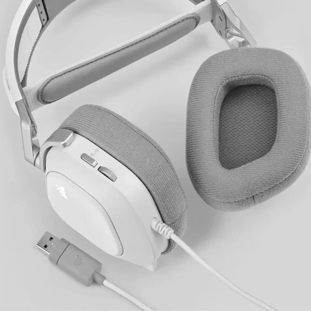 CORSAIR HS80 RGB USB 7.1 Surround Gaming Headphone With Mic ( White ) ( PC )