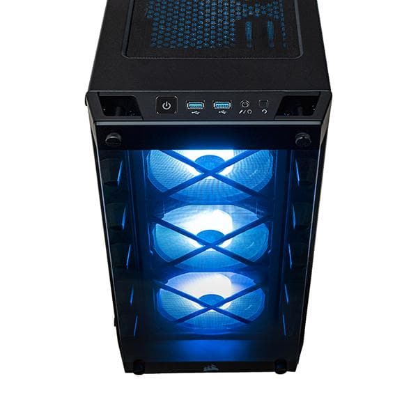 CORSAIR iCUE 465X RGB ATX Mid Tower Cabinet with SP120 RGB Fans (Black)