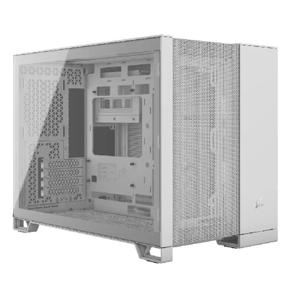 CORSAIR 2500D Airflow MATX Mini Tower Dual Chamber Cabinet (White)