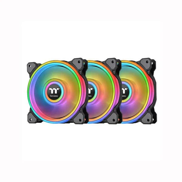 THERMALTAKE Riing Quad 12 TT Premium Edition 120mm Cabinet Fans (Black) (Triple Pack)