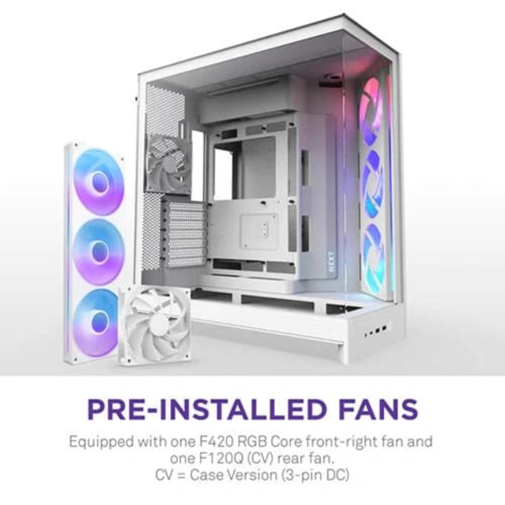 NZXT H9 Flow RGB 2025 Edition EATX Mid Tower Cabinet (White)