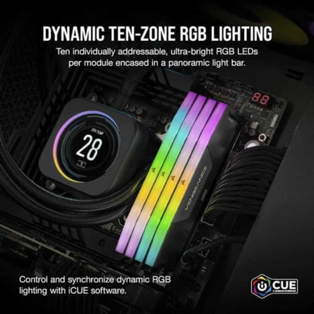 CORSAIR Vengeance RGB 16GB ( 16GBx1 ) 5200MHz DDR5 Desktop RAM ( CL40 )