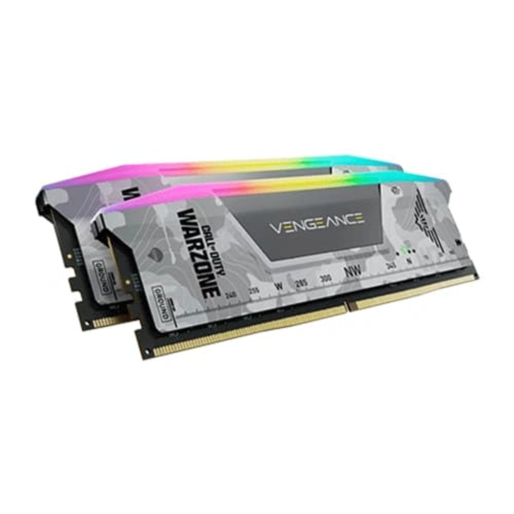 CORSAIR Vengeance Call of Duty Warzone RGB 32GB ( 16GB x 2 ) 6000MHz DDR5 RAM ( Light Grey ) ( CL30 )