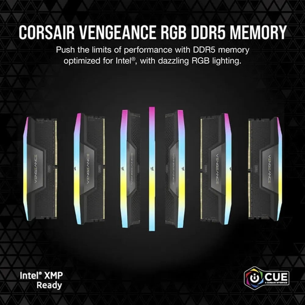 CORSAIR Vengeance RGB 32GB ( 16GB x 2 ) 6000MHz DDR5 RAM (Black) ( CL36 )