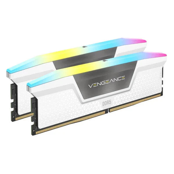CORSAIR Vengeance RGB 64GB ( 32GBx2 ) 6000MHz DDR5 RAM ( White ) ( CL40 )