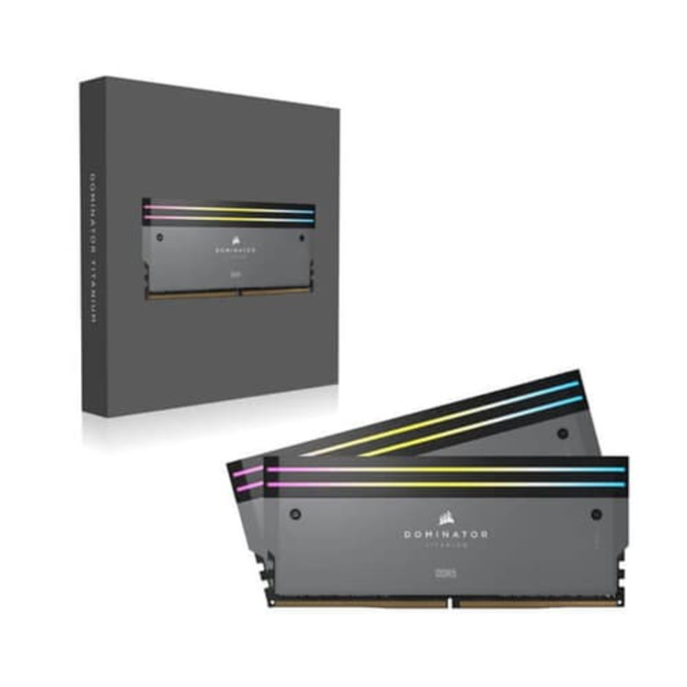 CORSAIR Dominator Titanium RGB 64GB ( 32GB x 2 ) 6000MHz DDR5 RAM ( Grey ) ( CL30 )