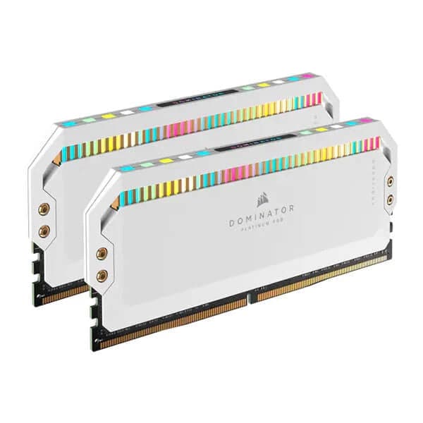 CORSAIR Dominator Platinum RGB 64GB ( 32GBx2 ) 5600MHz DDR5 RAM ( White ) ( CL40 )
