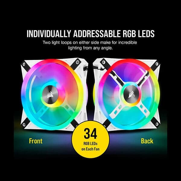 CORSAIR ICUE QL120 120mm RGB Cabinet Fan (White) (Single Pack)