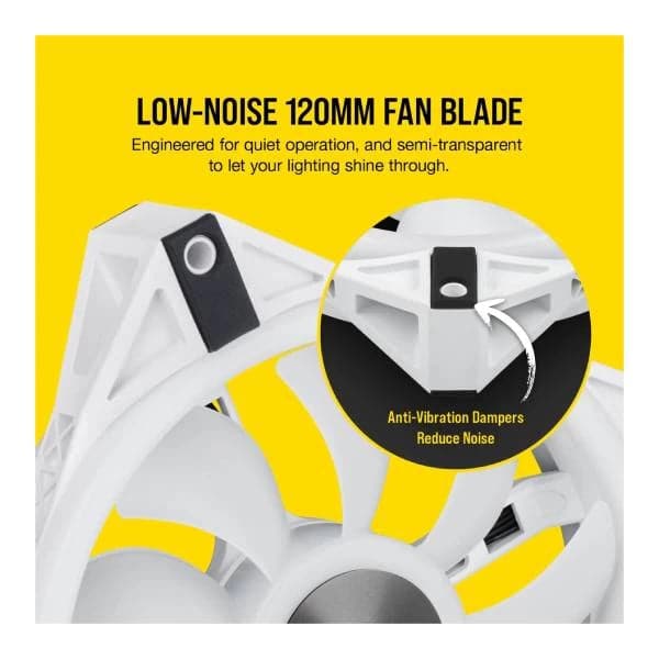 CORSAIR ICUE QL120 120mm RGB Cabinet Fan (White) (Single Pack)