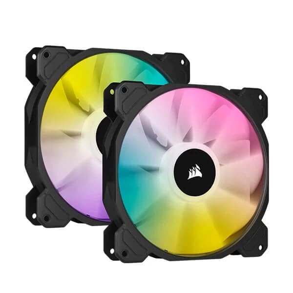CORSAIR ICUE SP140 140mm RGB Elite With Lighting Node Core Cabinet Fan (Black) (Dual Pack)