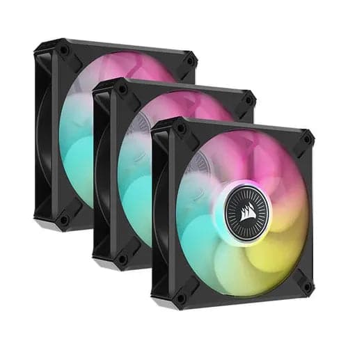 CORSAIR ICUE ML120 RGB Elite Premium 120mm PWM Magnetic Levitation Triple Fan Kit (Black)